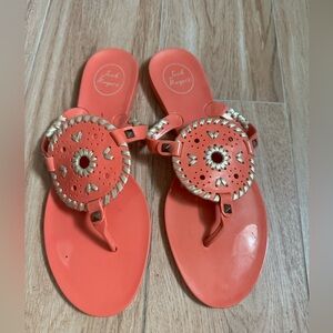 Jack Rogers Georgica Jelly Flip Flop Sandals  Orange Womens Size 10